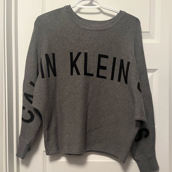 Calvin Klein Grey Crew Neck Knitted Sweater - Picture 1 of 2